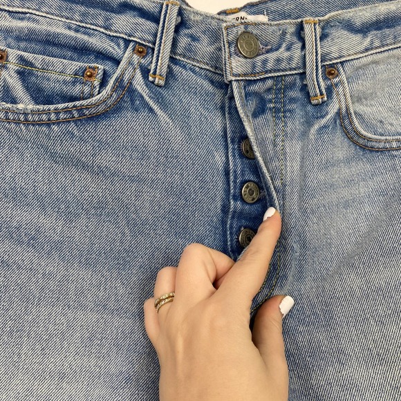 GRLFRND karolina e-street light wash blue denim high-rise skinny jeans 27 - Picture 3 of 6